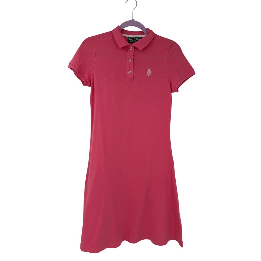 Ralph Lauren Womens Polo T-Shirt Dress Size S Pink Tennis  Preppy Cotton Short